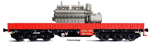 NPE Modellbau NW52062 - TT - Niederbordwagen mit Lokdieselmotor EMD 567b, DB Cargo, Ep. V-VI